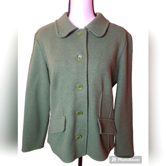 Talbots Jackets & Blazers - Talbots large jacket wool alpaca olive green career business